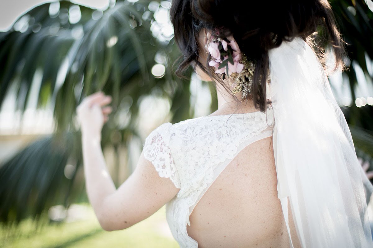 Bride back portrait